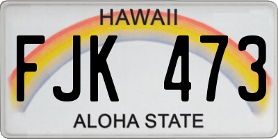 HI license plate FJK473