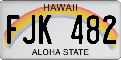 HI license plate FJK482