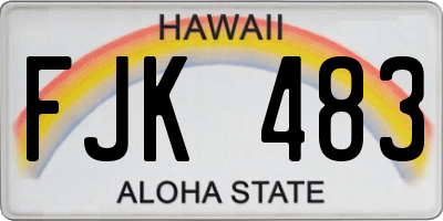 HI license plate FJK483
