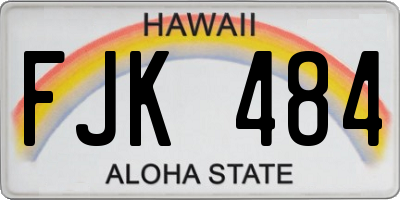 HI license plate FJK484