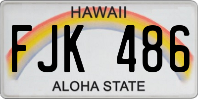 HI license plate FJK486
