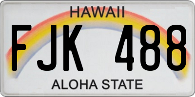 HI license plate FJK488