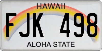 HI license plate FJK498