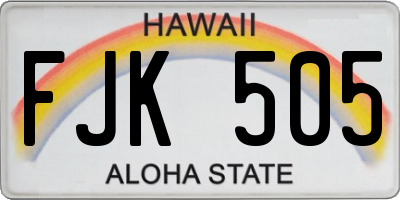 HI license plate FJK505