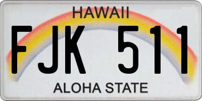 HI license plate FJK511