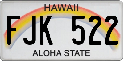 HI license plate FJK522