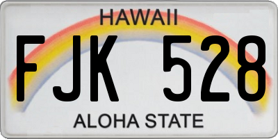 HI license plate FJK528
