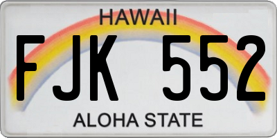 HI license plate FJK552