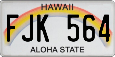 HI license plate FJK564