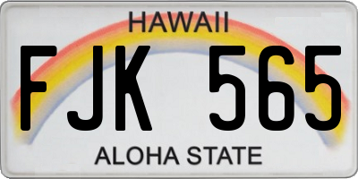 HI license plate FJK565