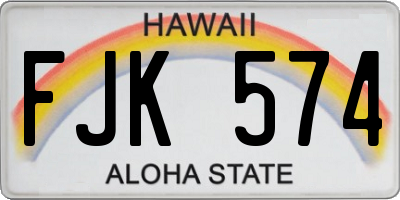 HI license plate FJK574
