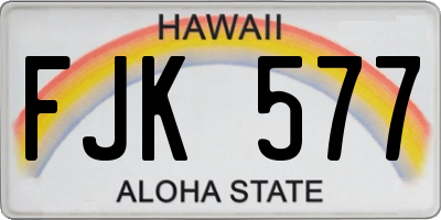 HI license plate FJK577