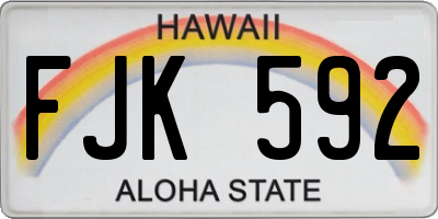 HI license plate FJK592