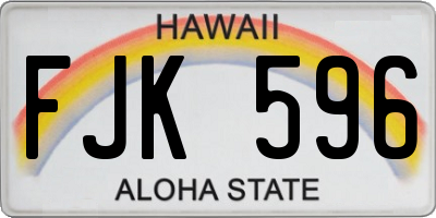 HI license plate FJK596