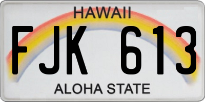 HI license plate FJK613