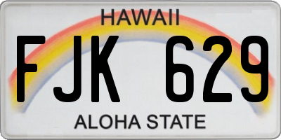 HI license plate FJK629