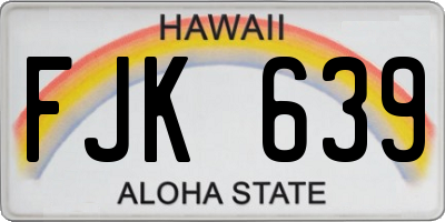 HI license plate FJK639