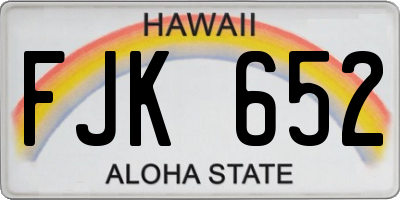 HI license plate FJK652