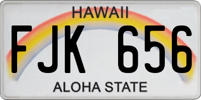 HI license plate FJK656
