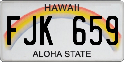 HI license plate FJK659