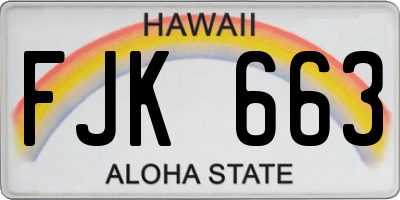 HI license plate FJK663