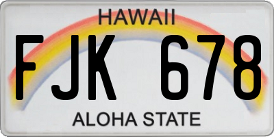 HI license plate FJK678