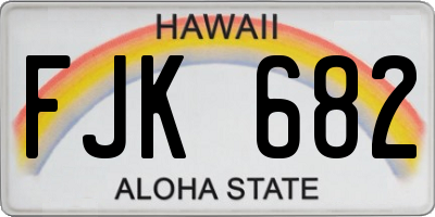 HI license plate FJK682