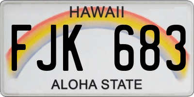 HI license plate FJK683