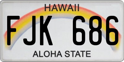 HI license plate FJK686