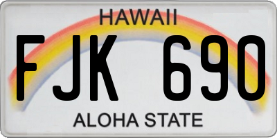 HI license plate FJK690