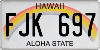 HI license plate FJK697