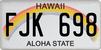 HI license plate FJK698