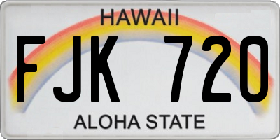 HI license plate FJK720