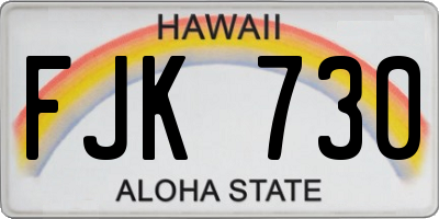 HI license plate FJK730