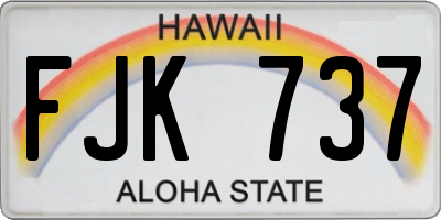 HI license plate FJK737
