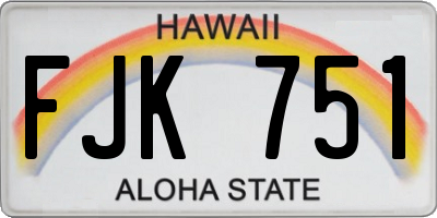 HI license plate FJK751