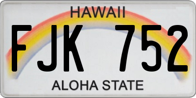 HI license plate FJK752