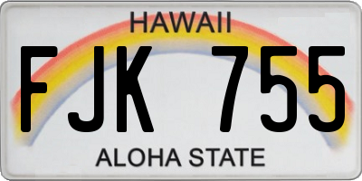 HI license plate FJK755