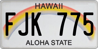 HI license plate FJK775