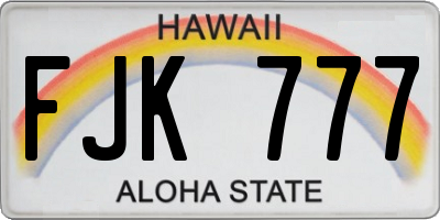 HI license plate FJK777