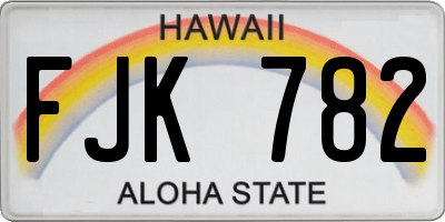 HI license plate FJK782