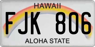 HI license plate FJK806