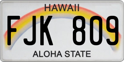 HI license plate FJK809