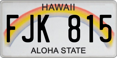 HI license plate FJK815
