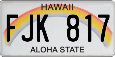 HI license plate FJK817
