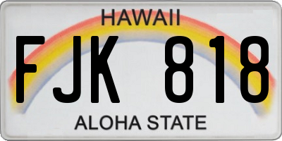 HI license plate FJK818
