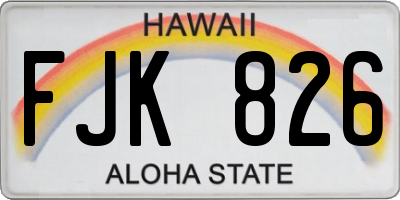 HI license plate FJK826