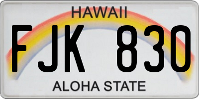 HI license plate FJK830