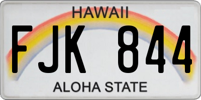 HI license plate FJK844