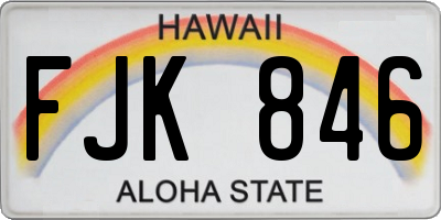 HI license plate FJK846
